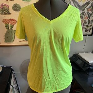 Nike Neon Dri-fit athletic v-neck top shirt
